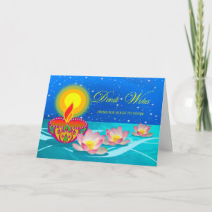 Tarjeta Deseos Diwali de nuestra casa para los tuyos, diya