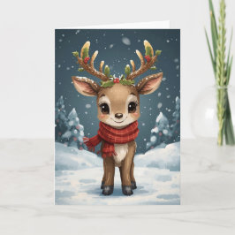 Tarjeta Deseos dulces de Navidad de reno lindo