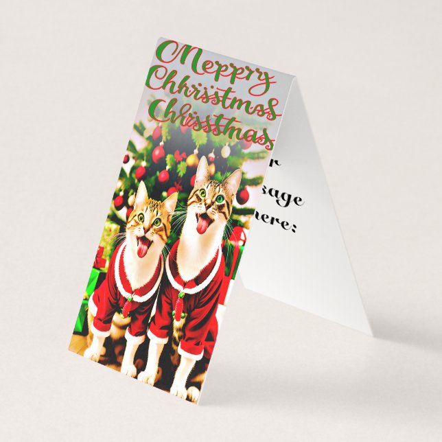 Tarjeta Deseos festivos para la hermana del gato amante de (Anverso)