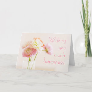 Tarjeta Deseos florales suaves de cumpleaños