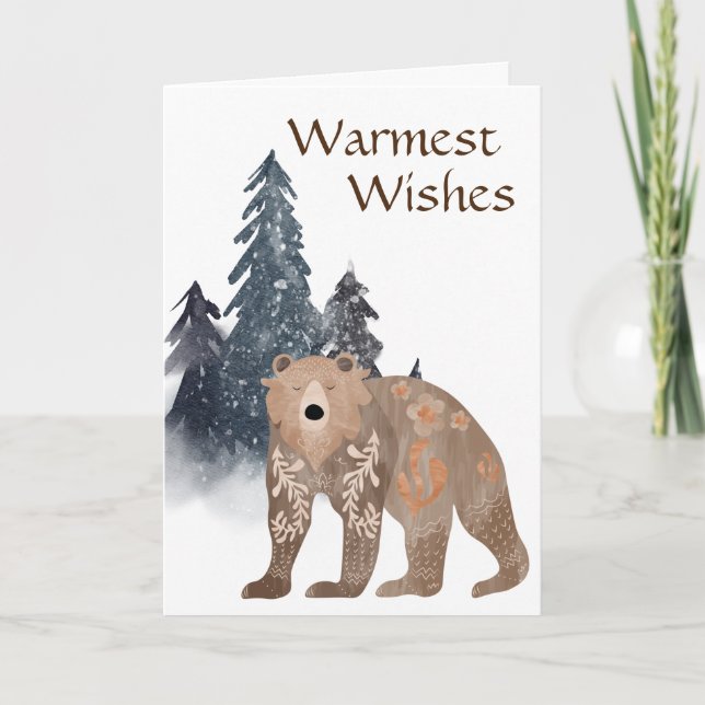 Tarjeta Deseos más cálidos: El oso escandalo en los Navida (Anverso)