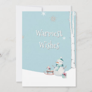 Tarjeta Deseos más cálidos Regalos de Snowman Sled Persona