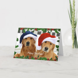 Tarjeta Deseos navideños dorados