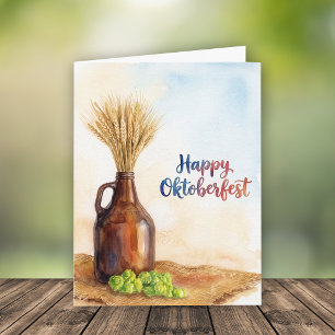 Tarjeta Deseos Rústicos de Oktoberfest