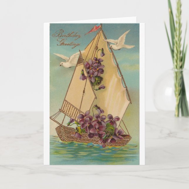 Tarjeta Deseos vintage de cumpleaños (Anverso)