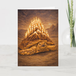 Tarjeta Desert king tortoise birthday cake mountain