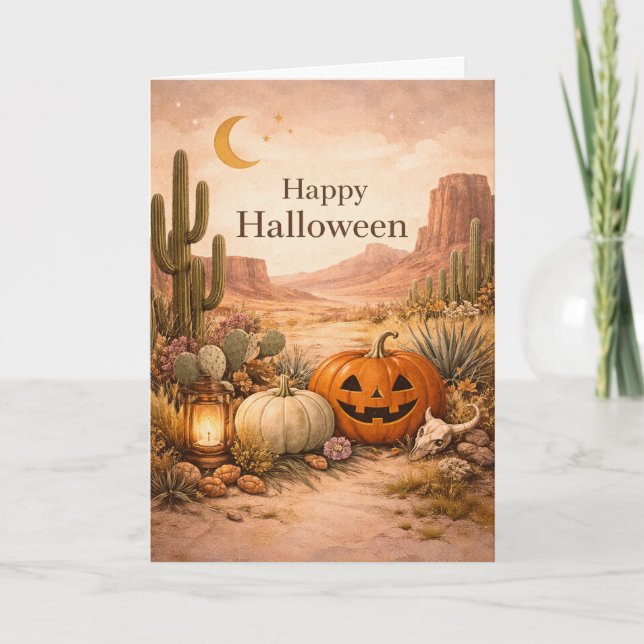 Tarjeta Desert Sage Cactus Halloween (Anverso)