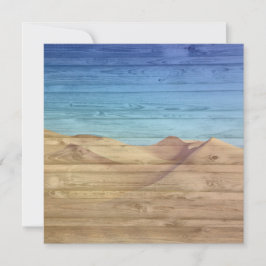Tarjeta Desert Sand Dunes Beautiful Blue Sky On Wood Grain