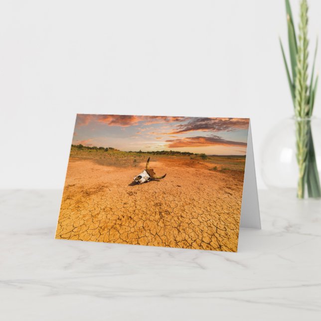 Tarjeta Deserts | Desert with Cow Skull (Anverso)