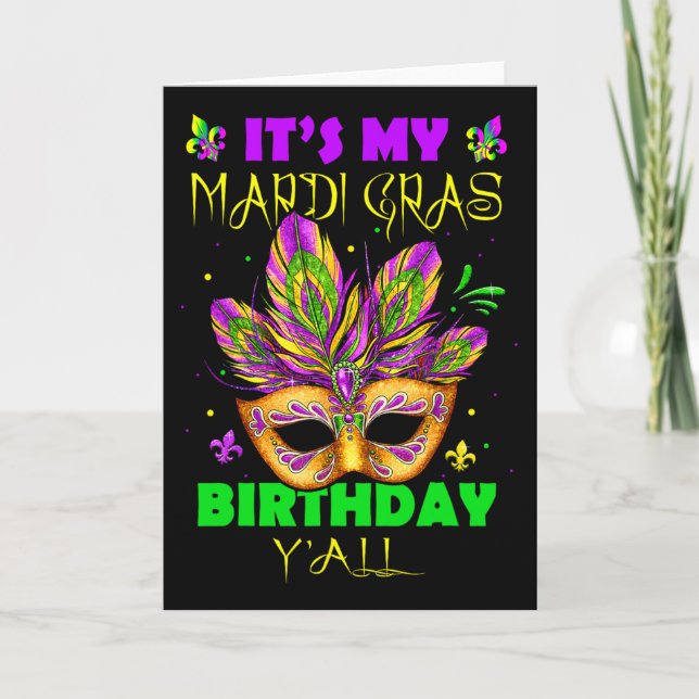 Tarjeta Desfile de disfraz de fiesta de cumpleaños de másc (Anverso)