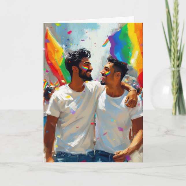 Tarjeta Desfile del Orgullo Abrazo (Anverso)