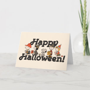 Tarjeta Desfile Feliz Halloween de la Pandilla de Peanuts