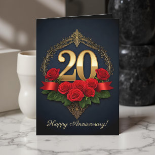 Tarjeta Desgarrador Aniversario del Oro 20 de las Rosas Ro