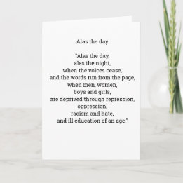 Tarjeta Desgraciadamente, la carta de poesía del día