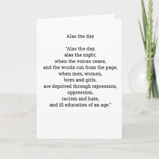 Tarjeta Desgraciadamente, la carta de poesía del día