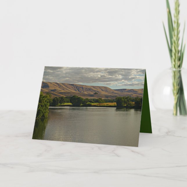 Tarjeta desierto fluvial y tierras de cultivo, hermoso pai (Anverso)