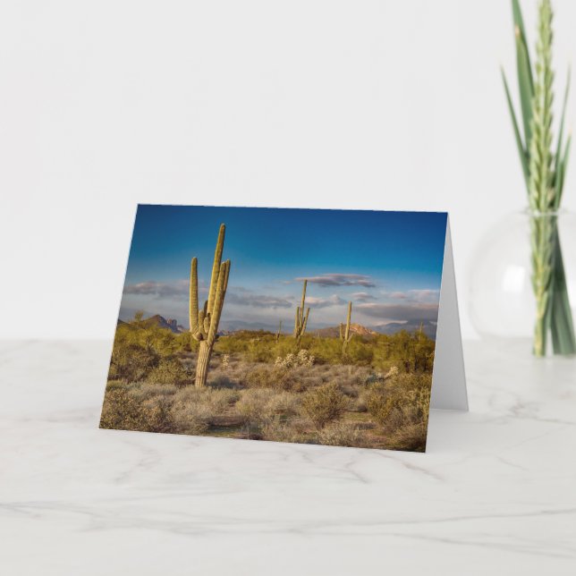 Tarjeta Desiertos | Montañas de Superstición, Arizona (Anverso)