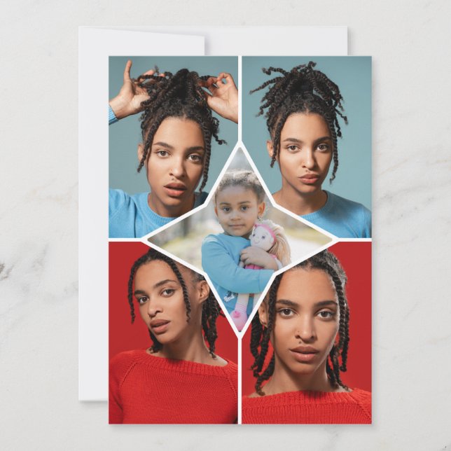 Tarjeta Design Your Own 5 Photo Collage (Anverso)