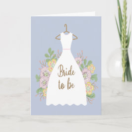 Tarjeta Despedida de soltera con vestido y flores