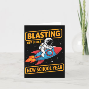 Tarjeta Despegando hacia un nuevo año escolar Astronauta