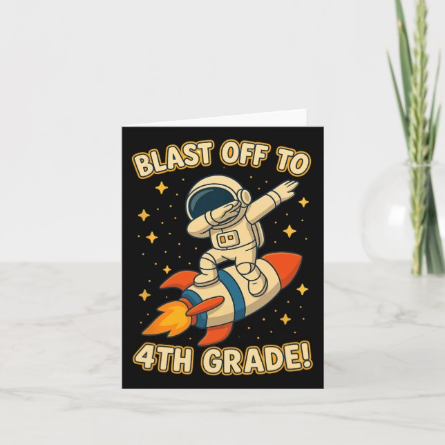 Tarjeta Despegue de cohete de 4to grado Dab Espacio Genial (Anverso)