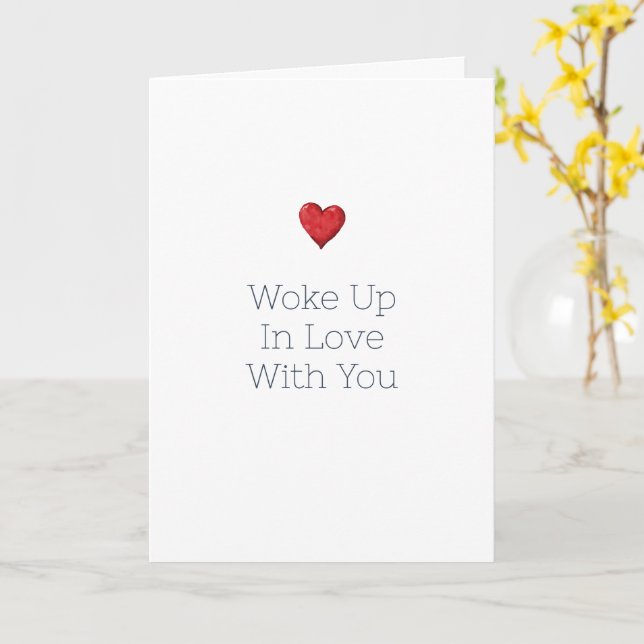 Tarjeta Despertó Enamorada De Ti Corazón Rojo (flor amarilla)