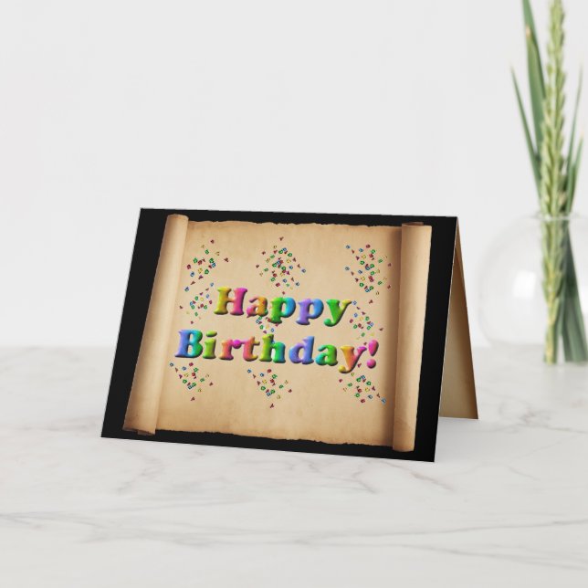 Tarjeta Desplazamiento de cumpleaños feliz (Anverso)