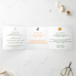 Tarjeta desplegable de ensueño de naranja cítrica 