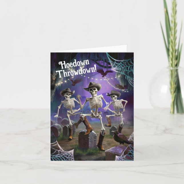 Tarjeta Desplome de Hoedown, esqueletos danzantes, Persona (Anverso)