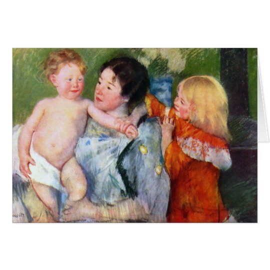 Tarjeta Después del baño de Mary Cassatt