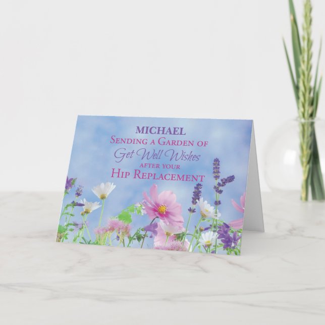 Tarjeta Después del reemplazo de cadera, recupere las flor (Anverso)