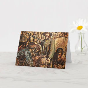 Tarjeta Destiladores clandestinos que hacen licor de whisk