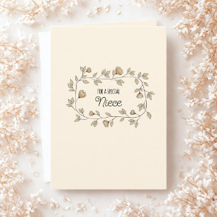 Tarjeta Destinatario de sobrina floral o Personalizado y c
