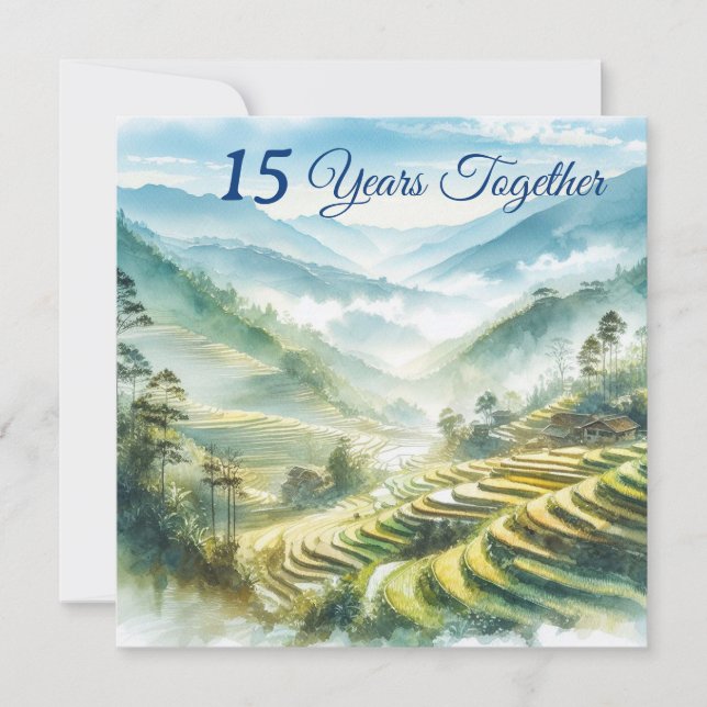 Tarjeta Destino de Vietnam tropical Clásico Blanco Azul (Anverso)