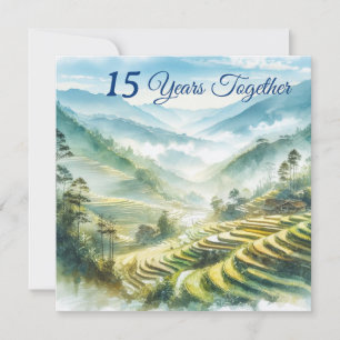 Tarjeta Destino de Vietnam tropical Clásico Blanco Azul