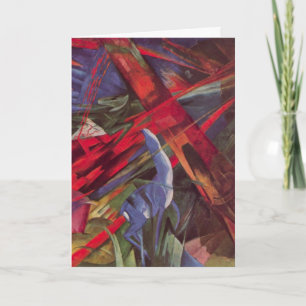 Tarjeta Destinos Animales de Franz Marc, Arte Cubista Anti