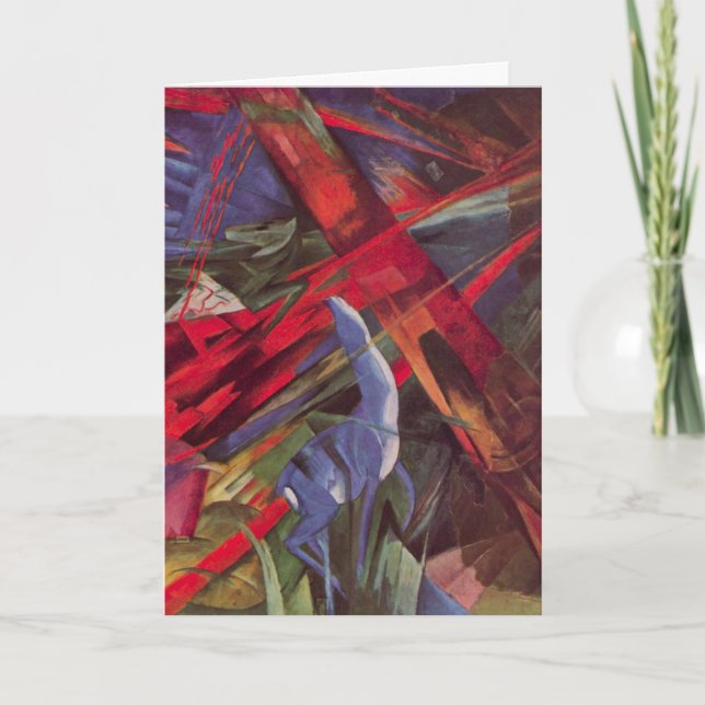 Tarjeta Destinos animales por Franz Marc, arte de cubismo  (Anverso)