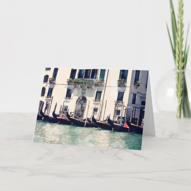 Tarjeta Destinos| Fotografía de Venecia frente al mar (Anverso)