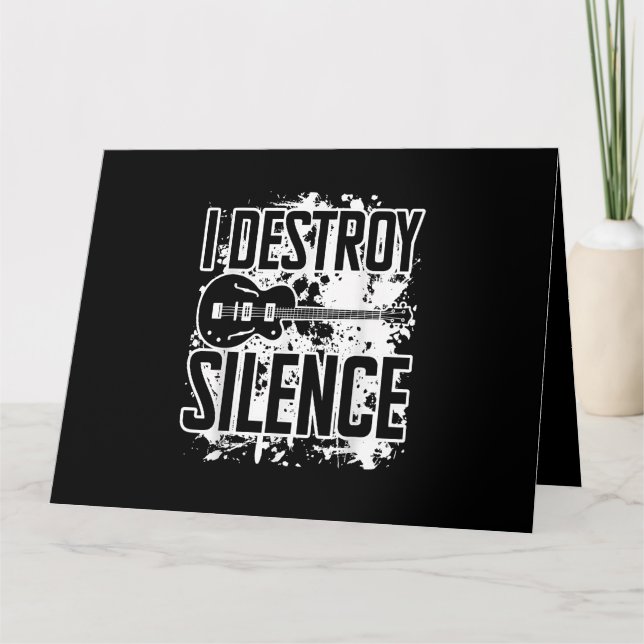 Tarjeta Destruyo Silence Bass Player Funny Guitar Music E (Anverso)