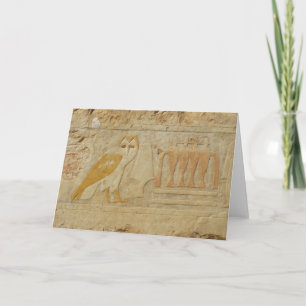 Tarjeta Detalle de jeroglífico de búho, Templo Hatshepsut,