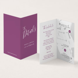 Tarjeta detalles de eventos de boda mapa de planificacione