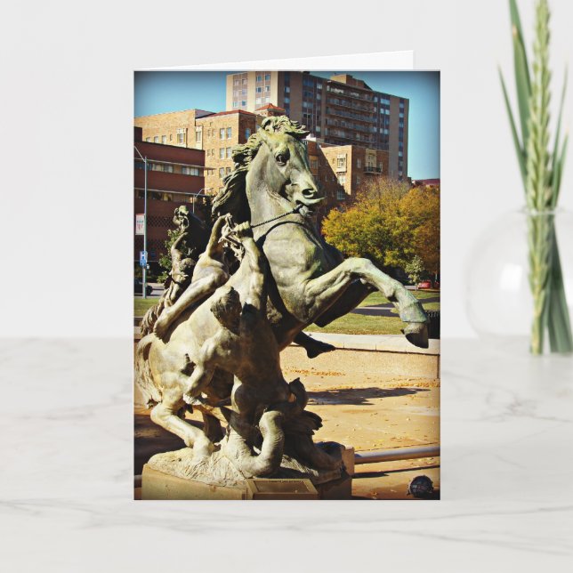 Tarjeta Detalles de la fuente en la Plaza, Día del Padre (Anverso)