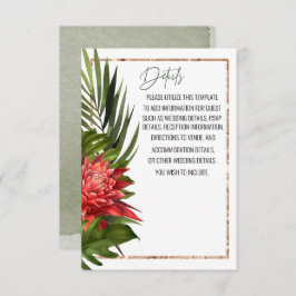 Tarjeta Detalles del Boda Botánico Exuberante de Brisa Tro