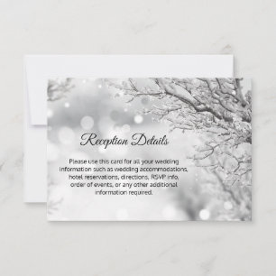 Tarjeta Detalles del Boda de la sucursal de nieve Winter W