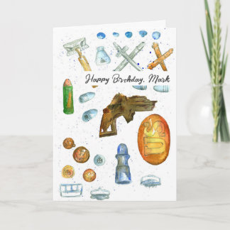 Tarjeta Detectando metalizado a Happy Birthday Treasure Hu