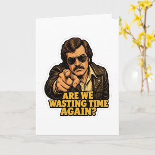 Tarjeta Detective Retro Divertido Perdiendo el Tiempo en l