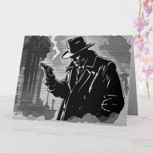 Tarjeta Detective urbano de estilo gráfico de cómic en bla