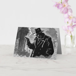Tarjeta Detective urbano de estilo gráfico de cómic en bla
