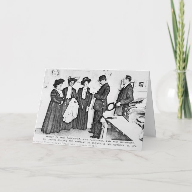 Tarjeta Detención de señora Pankhurst (Anverso)