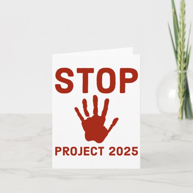 Tarjeta Detener el proyecto 2025 Horror Design with Handpr (Anverso)